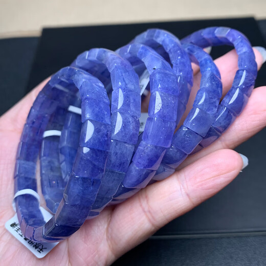Chili Natural Tanzanite Single Circle Bracelet Ice Type Tanzania Sapphire Ocean Heart Bracelet Jewelry Gift (S68) About 6.3mm