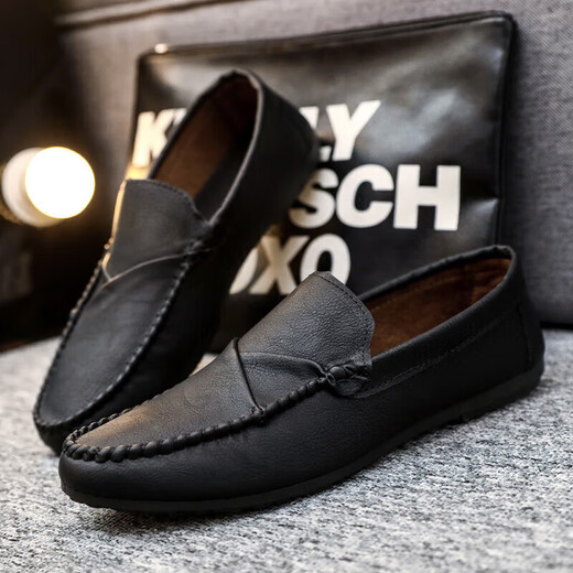 
Yierkang picks up the spring breathable versatile and comfortable casual leather shoes British trendy men's shoes 2025 non-slip one foot D826 brown 39