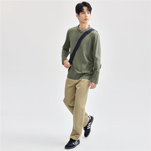 Zo Danuhongli Shirt Male Pure Cotton Pure Bottom Shirts Sven Hengli leads long -sleeved T -shirts 13024615