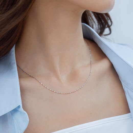 Lukfook Jewelry Platinum 950 Gypsophila platinum necklace women's plain chain price 43cm - about 2.25 grams