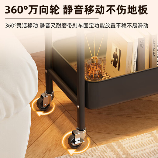 Shanshan wood art coffee table living room small bedside table bedside table bedroom movable storage rack home side table small cabinet
