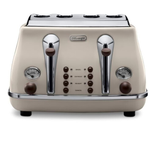 Y&ODelonghi/Delonghi toaster 4 slices Toaster fully automatic toaster heating breakfast machine cream white 4 slices