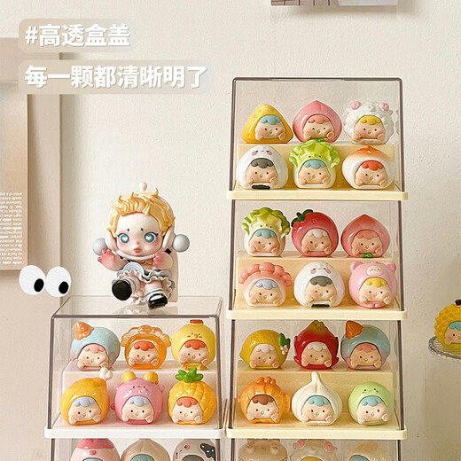Yingsi style cute display box blind box display rack to store small ornaments hand-made display cabinet acrylic transparent dust-proof storage box large custard 2 pieces