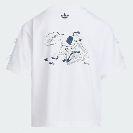 Adidas children's clothing 25 summer and autumn girls T-shirts joint-branded bow embellishment for mid-large children's loose cotton T-shirt KG6625