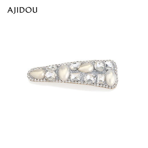 Ajidou hair accessories women's fashionable sparkling crystal duckbill clip versatile bangs clip birthday gift champagne color 1 piece