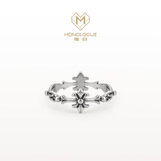 MONOLOGUE Monologue Ambition Series Pt955 Retro Platinum Iris Crow Star Ring MO61 Gift Classic Gift No. 9