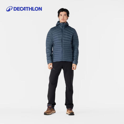 Decathlon thin winter men's short waterproof and warm hooded dark blue brick color XL 4985405