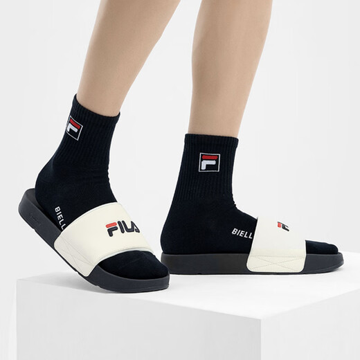 斐乐（FILA）DRIFTER舒适防滑防磨一字拖鞋男款古白色 白色 42