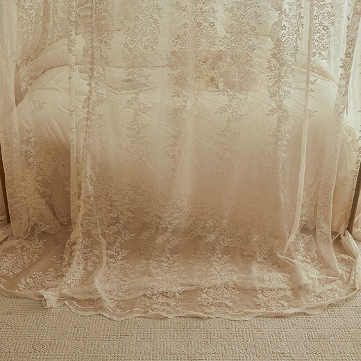 2025 Children's Mosquito Net Nouvelle chambre française Palais de luxe Palais Home Bed rideau clair luxe à trois portes Princesse Style Landing Urban Mosquito Net-902 Rose Manor-Cream Abricot 150 * 200cm
