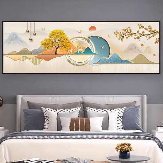 咏幻现代卧室床头贴画自粘墙画客厅沙发背景墙装饰画壁画贴纸挂画墙贴 家和富贵TH-1391 1号宽90cmX高30cm