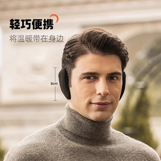 Sherundo Warm Earmuffs Men's Winter Polar Fleece Winter Single-Ear Earmuffs Men's Split Ear Bags Seamless Earmuffs Earmuffs Independent Black (Pair) Large Size