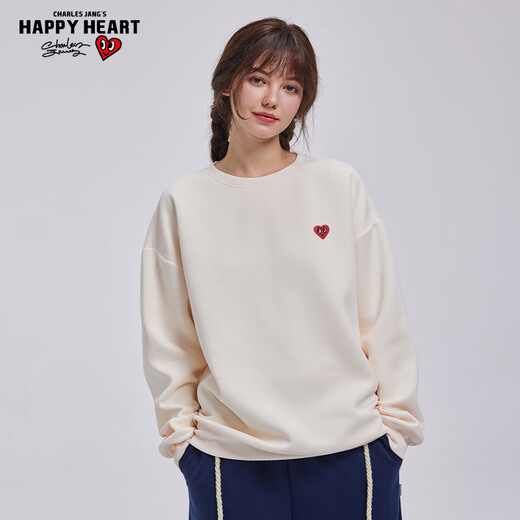 Charles Heart White Deer & Wang Churan Same Style Sweaters for Men and Women Couples Same Style Round Neck Loose Youth Bottoming Shirt Light Card L