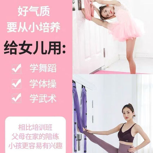 Zailu Aerial Yoga Sling Haushalt Rückenbeugen Pferdetrainer Stretchgürtel an der Tür hängen Inversionsgerät Spanngurt zweite Generation verstärkter Doppelring lila tragend 600Jin Jin entspricht 0,5 kg