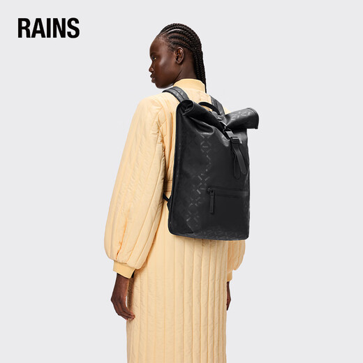 Rains【价】Rains潮流卷边新款男女双肩背包登山包电脑包/13320 星云白