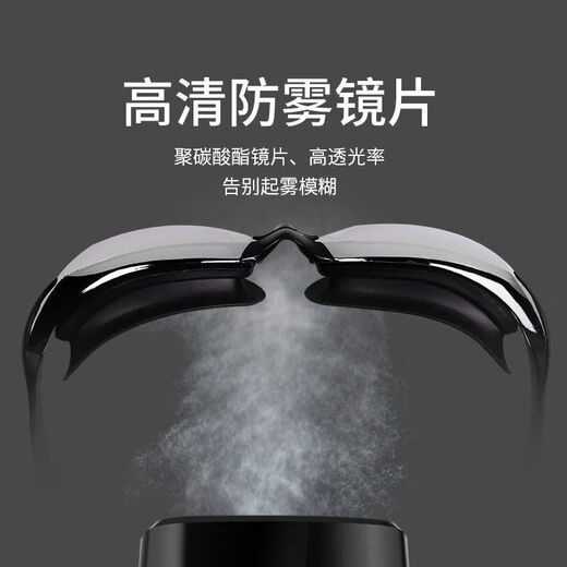 飒望德国泳镜高清防雾防水游泳眼镜专业装备男女近视度数可选带硅胶 电镀黑【高清防雾防UV】送耳塞鼻夹 平光