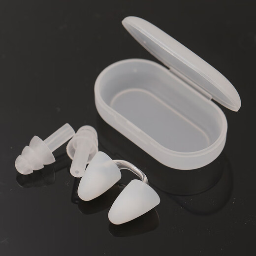 Chi-Shot Swimming Nose Clip Invisible Diving Nose Plug Waterproof Silicone Earplug Set Anti-Choking Mermaid Underwater Photography for Women Transparent White Upgraded Model (Regular Size Men and Women)