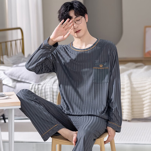 Votre très grande taille 300 Jin [Jin équivaut à 0,5 kg] Pybalas gras du printemps et de l'été pour hommes Ajout de graisses plus de glace Cardigan à manches longues Lottes de maison QDX9902 # Modèle de pull l recommandé 100-130 Jin [Jin est égal à 0,5 kg] poids
