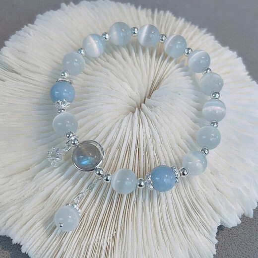 Xinshe Bracelet Women's Sea Blue Stars Moonlight Beaded Bracelet Women's Light Luxury Practical Valentine's Day Birthday Gift