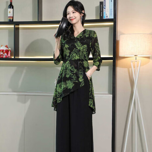 Hengyuanxiang 2025 Summer Nuevo tope de vientre larga de moda para mujeres Traje de temperamento de pierna ancha informal