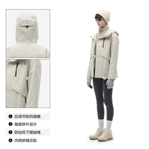 Jiao Nei Oxygen 303 Proof Women's Single Shell Jacket Windproof Outdoor Commuting Short Jacket 25 Autumn and Winter New Coat