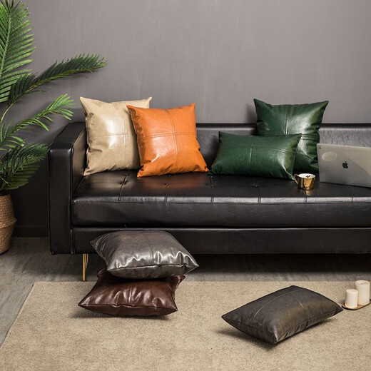 Luxury Luxury Blocking Huile Cire d'oreiller en cuir canapé canapé-coussin