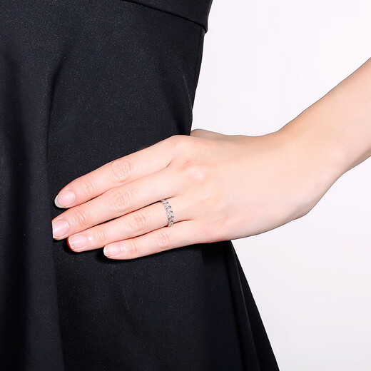 Saturday Fu PT950 Huaguan platinum ring live girl birthday gift PT013152 No. 13, about 1.72g