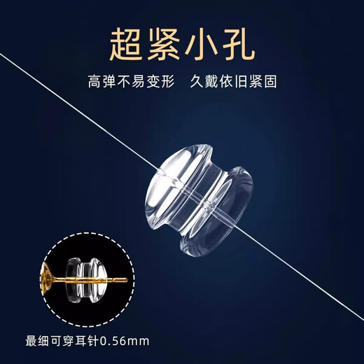 Newly upgraded liquid silicone ear plugs, ear studs, super tight, skin-friendly, high-transparency accessories, anti-lost ear plugs, transparent ear piercing, transparent silicone ear plugs, suitable for 0.4-0.72 ear studs, 24 pcs