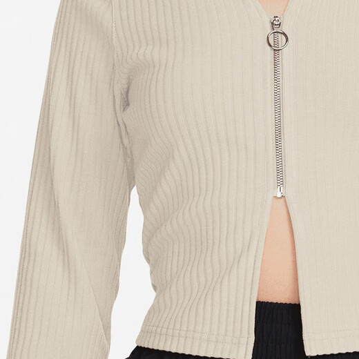 Nike (NIKE) women's sports fish bone jacket V-neck slim and breathable navel jacket waist-hugging jacket FN3683-104 FN3683-104 XL