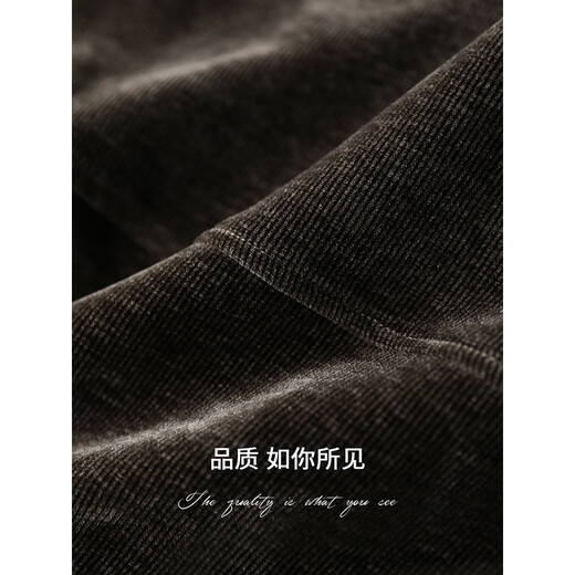 COCOBELLA loose corduroy shirt autumn and winter warm commuting casual lapel jacket SR3078-2 ebony brown M