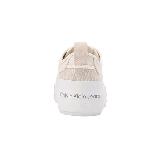 Calvin Klein简约字母印花厚底 低帮 帆布鞋 女款 米白色 0GI-米白色 35
