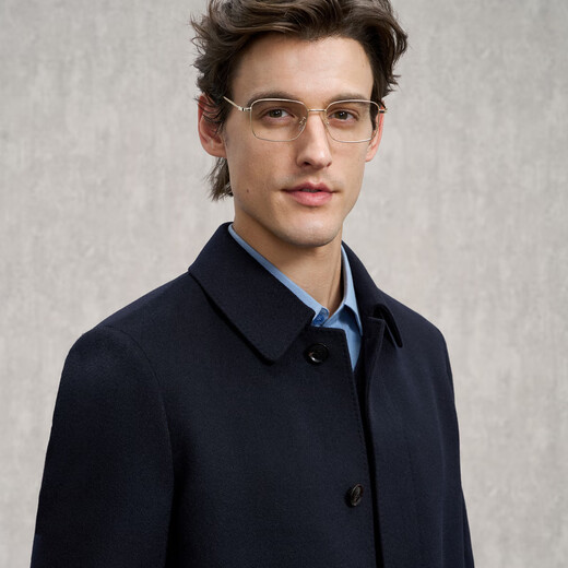 EMZ Ordos 100% sheep wool men's mid-length woolen coat lapel style simple business casual