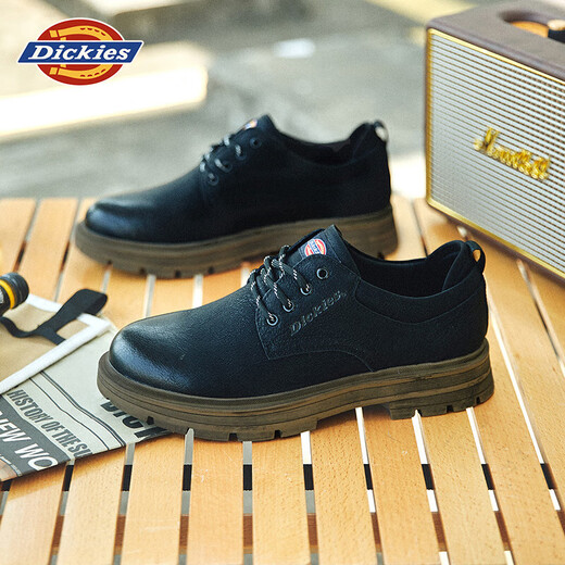 Dickies zapatos casuales para hombres zapatos de trabajo de cuero para hombres zapatos de trabajo británicos retro para hombres negros 41
