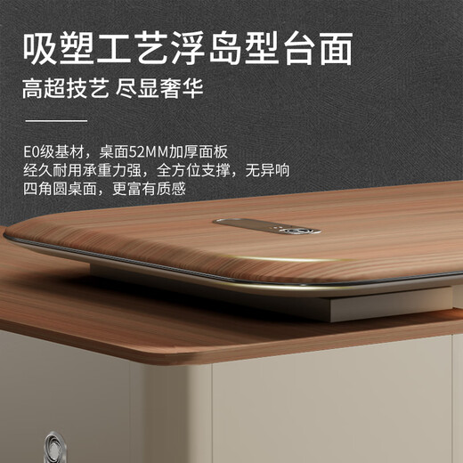 Litang simple modern boss desk desk light luxury high-end executive desk new Chinese style president office manager desk and chair combination 2.8m table blister table + chair + 3.2m cabinet