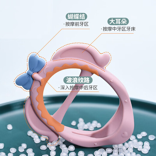 LNGA LANDGRE baby three-dimensional teether baby anti-eating hand bite bite music silicone teething stick creative food grade elephant three-dimensional model green