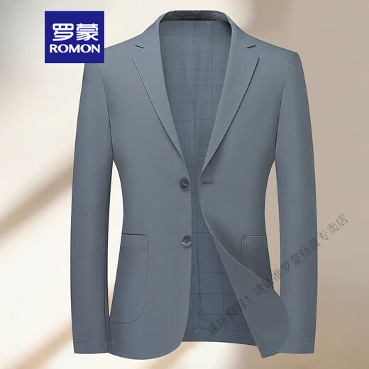 Romon (Romon) Business Thin Dünn elastischer Atmungsanzug 2025 Frühlings- und Sommer-Herren-Vater-Anzug Business High-End-Jacke 9928 Blau M 170/100-120jin [Jin gleich 0,5 kg]