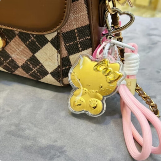 Zhaofei spot gold Kitty cat mobile phone chain pendant 999 pure gold KT cat car key 0.2 20 mg