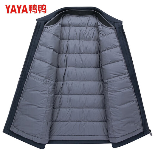 YAYA Down Jacket Men's Short 2025 Winter New Business Casual Lapel Removable Liner Warm Thick Jacket JH Black XL (180)