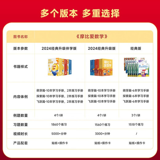 学而思新版摩比爱数学探索篇 经典升级版 全10册 学龄前儿童的数学思维培养教材 幼小衔接数学启蒙 幼儿园中班适用 摩比16年经典沉淀