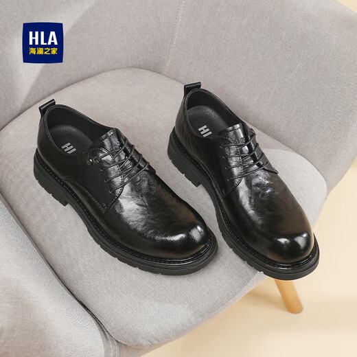 Heilan House (HLA) leather shoes men's business formal shoes thick sole increased casual derby shoes HAAPXM3EAO217 black 41