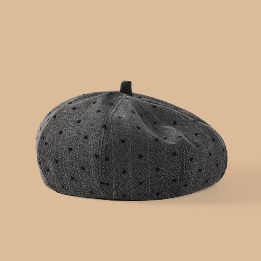 Hat beret for women with large head circumference, fashionable and western-style painter's hat, clouds, retro face, small and versatile, Korean style octagonal hat, gray, high-looking, cute, hearty, fashionable, Korean style, British style pumpkin hat, one size fits all (recommended head circumference 54-58cm)