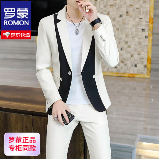 ROMON 2025 Spring and Autumn Korean Style Casual Suit Suit Men's Slim Small Suit Three-piece British Puff Handsome Jacket 8111 Khaki XL /175/96A/Recommendation 120-135Jin Jin equals 0.5 kg