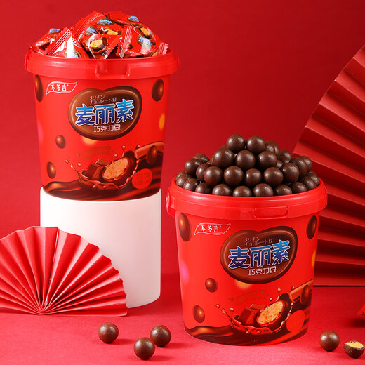
No more words: 2 barrels of Mailsu barrel dark chocolate beans sandwich casual internet celebrity snacks chocolate candy for children [4 barrels/672g] chocolate flavor + strawberry flavor