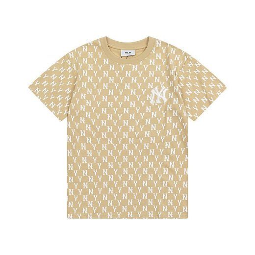 MLB couples' old-fashioned T-shirt casual short-sleeved same style 2024 summer new T05 DT-9923 khaki S