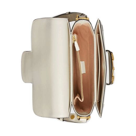 
Gucci (GUCCI) [Hot Sale] Women's Bag Gucci Saddle Bag 1955 Saddle Bag Canvas with Leather Double G Pattern Horse Bit Single Shoulder White 602204 92TCG 9761
