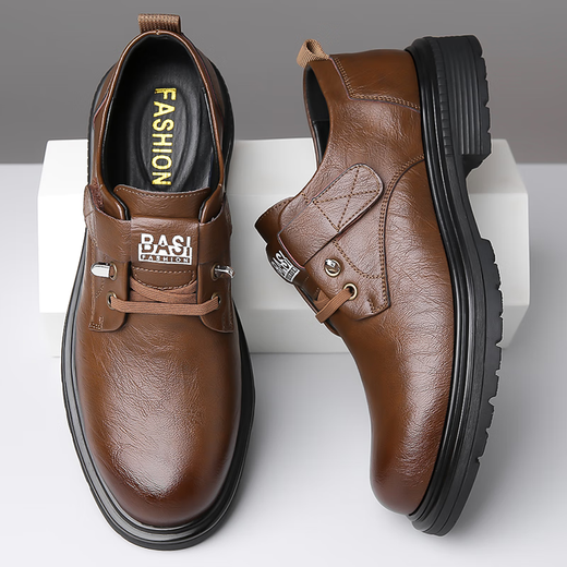 
[Direct sale in the factory] New men's comfortable and breathable versatile casual shoes for soft sole non-slip British workwear men's shoes (item number 9908) brown 40
