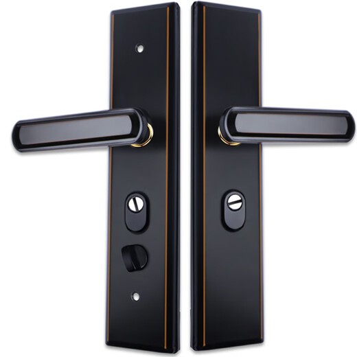 HOTUN anti-theft door lock panel stainless steel handle regardless of left and right, multi-functional FDM-03H black gold