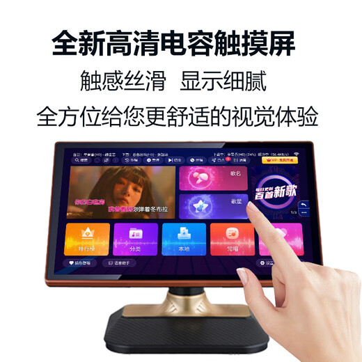 Performer karaoke machine home smart voice home karaoke all-in-one machine new high-definition touch screen WiFi network capacitive screen professional singing high-end and sound element connected to TV 17-inch capacitive touch screen 500G - default floor stand when placing an order (please note the desktop stand)