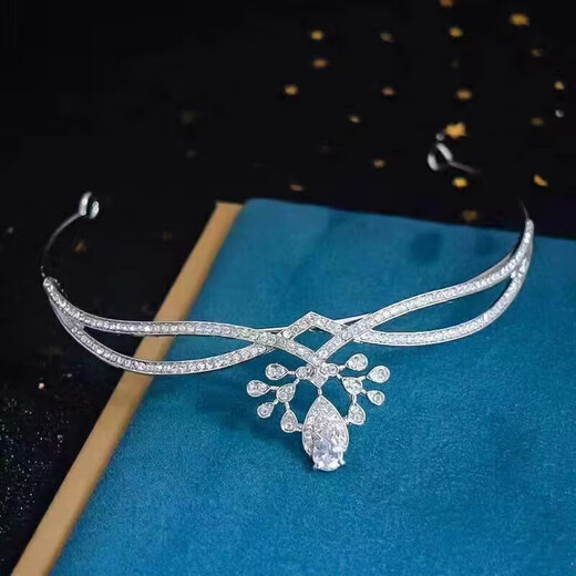 Jieyi Bridal Wedding Diamond Crown Girls Hairband Piano Performance Headwear Princess Birthday Party Crown Dress Hair Accessory 1 Pack Crystal Crown Headwear Approximately 14*4cm