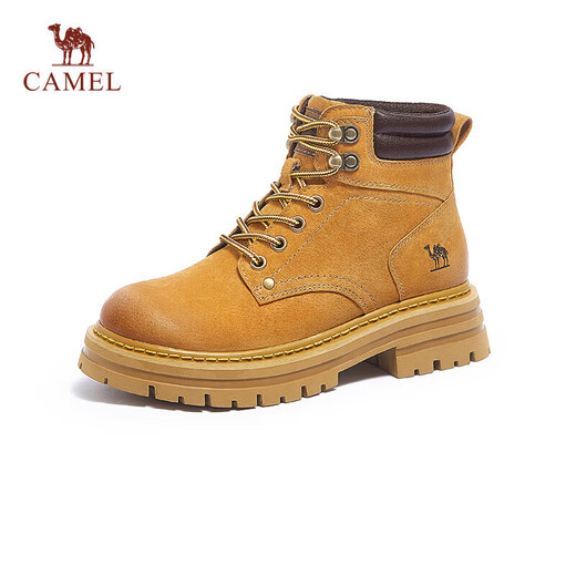 Camel (CAMEL) [Hill] Classic Big Yellow Boots Reverse Fleece Martin Boots Outdoor Working Boots L23W076065 Orange 36