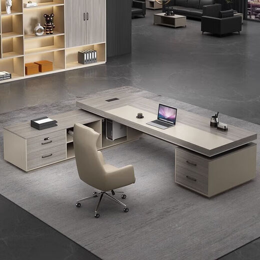 Boss table office desk and chair combination office table simple modern manager CEO executive desk office furniture 1.8 meters boss table single cabinet